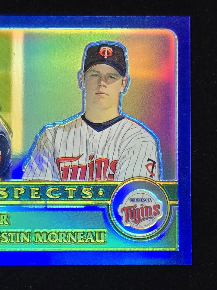 2003 Topps Chrome Prospects #436 Justin Morneau Joe Mauer Refractor 509/699 HOF - Image 3 of 4