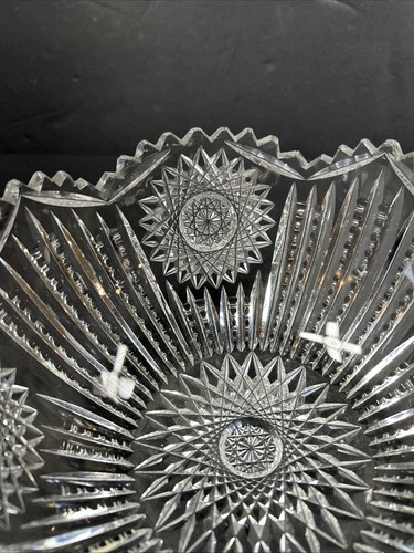 American Brilliant Period ABP Cut Glass 8.25 inch Bowl - Bild 4 von 7