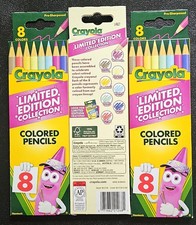 Crayola Colored Pencils Limited Edition 8 Retired Vintage Colors Lot Of 3 NEW
