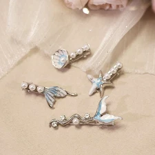 Shell pearl duckbill clip