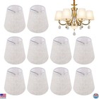 Chic Set of 10 Mini Barrel Chandelier Shades - Clip-On Natural Linen 3.5x5x5.5in
