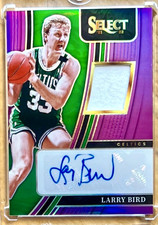 LARRY BIRD 2021-22 Panini Select PURPLE GU Jsy Auto 01/49 Card #AM-LBD CELTICS
