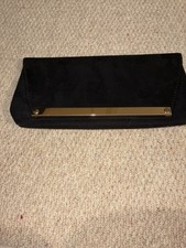 Black Clutch Bag Gold Detail Evening Party Wedding Formal Bag Size Medium