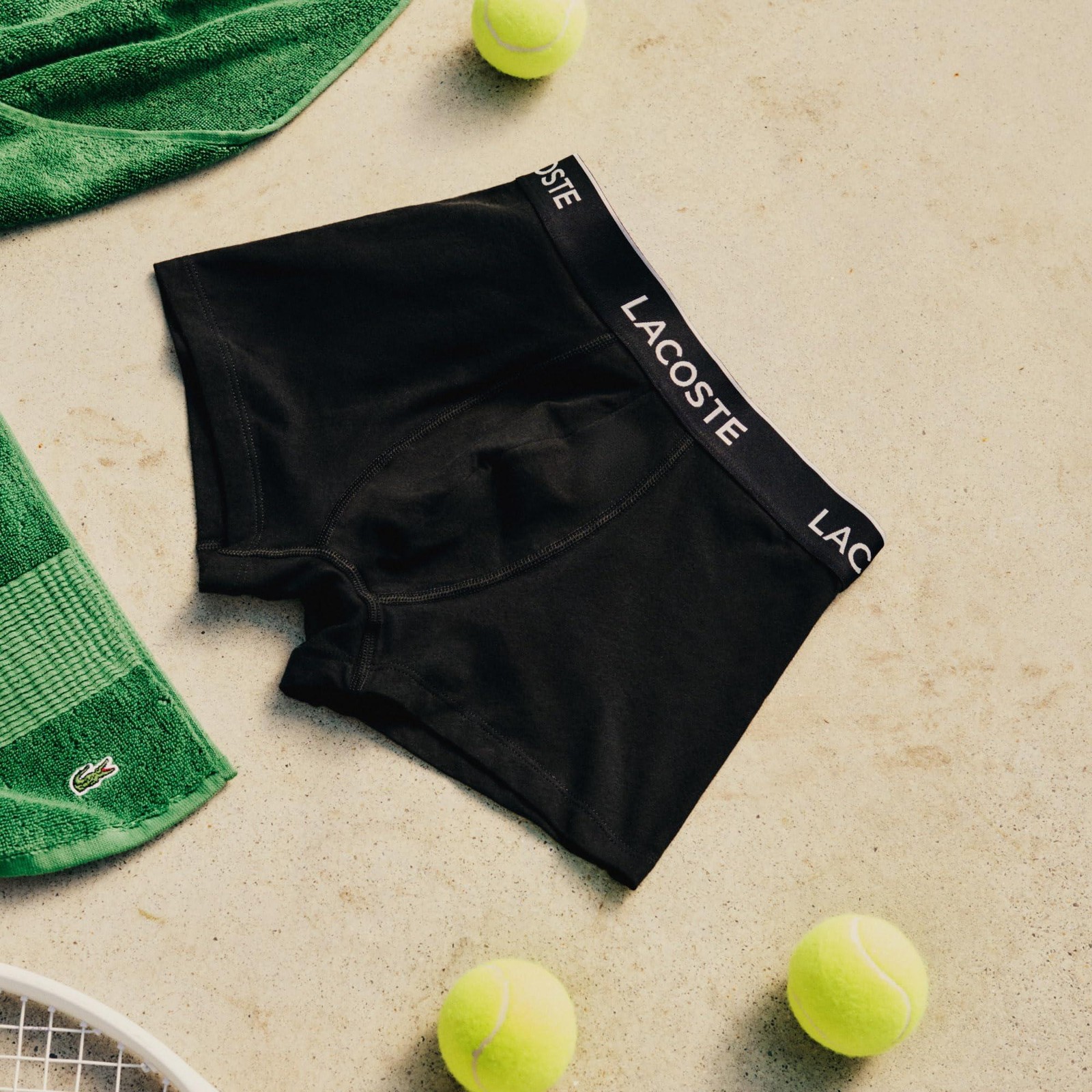 Lacoste Mens Cotton Stretch Essentials Trunks, 3-pack, Black (New) thumbnail 6