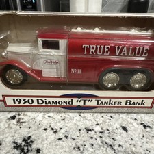 ERTL #9513 1930 Diamond T Tanker Bank 1/34 Scale Die-Cast Metal Rubber Tires