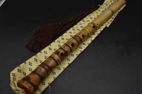 Japanese antique Vintage Shakuhachi Flute Instrument length 55.0cm Bamboo Japan