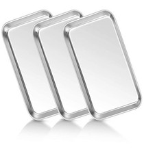 3-Pack Medical Tray Stainless Steel Dental Lab Instruments Surgical Metal Trays