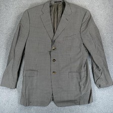 Ermenegildo Zegna Blazer Sport Coat Mens 48 Wool Houndstooth Three Button Italy
