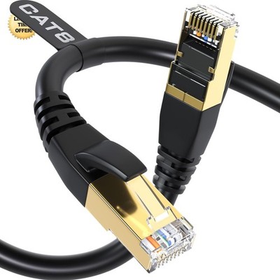 Cat8 Ethernet Cable 150ft Outdoor Indoor 40Gbps 2000MHz Waterproof UV Resistant