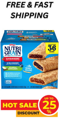 Nutri-Grain Bars Variety Pack, 1.3 oz., 36 pack. Conveniently Packaged FRESH