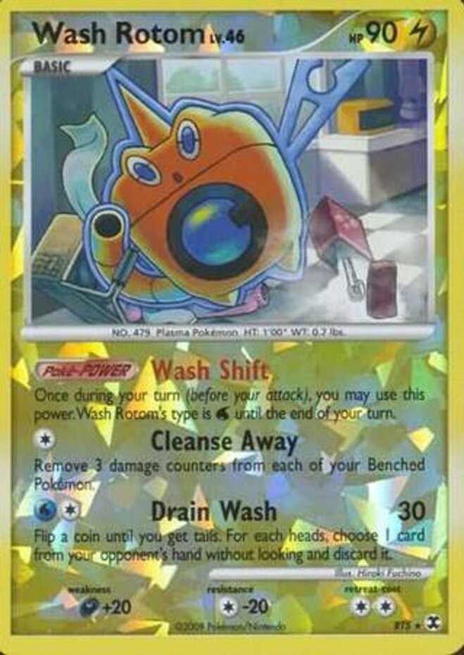 NM-Mint Wash Rotom - RT5/6 - Rare - Reverse Holo Pokemon Rising Rivals