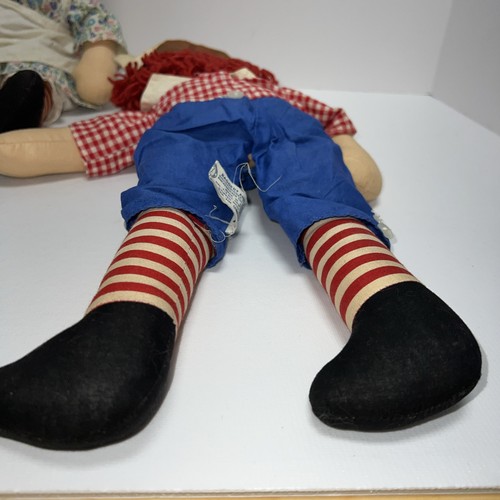 Bambole vintage 1963 RAGGEDY ANN & ANDY 16" di KNICKERBOCKER Toy Co - Foto 14 di 22