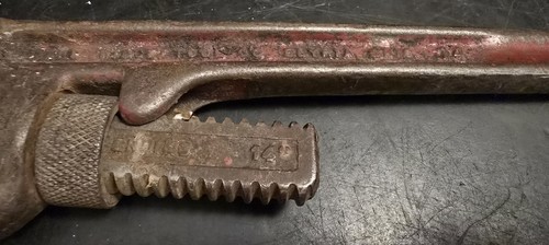 Llave de tubo rígida vintage de 14" hecha en EE. UU. - Herramienta de fontanero - Herrajes reparación en el hogar - Imagen 7 de 10