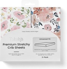 Premium Stretchy Crib Sheets 2-Pack -Hypoallergenic, Silky Comfort, Buttery