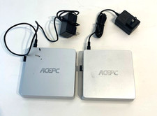 Two ACEPC T11 Plus Silver Corded Intel CPU 4GB RAM 64GB Memory Mini PC Computers