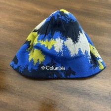 YOUTH BOYS COLUMBIA REVERSIBLE WINTER BEANIE HAT Green Blue Y