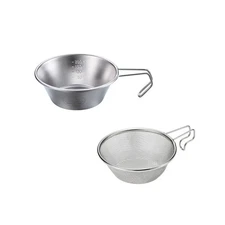 CAMPINGMOON 1pc Stainless Steel Camping Sierra Cup 310ml with 1pc Colander S-...
