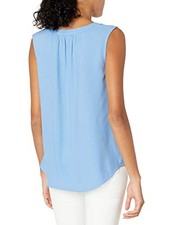 AMAZON ESSENTIALS WOMEN'S SLEEVELESS WOVEN SHIRT - MEDIUM - FRENCH BLUE