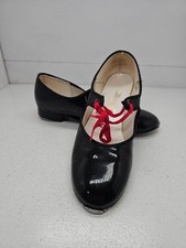 Dance Mates Girl Tap Shoes Black Mary Jane Patent Leather Size 1 Used