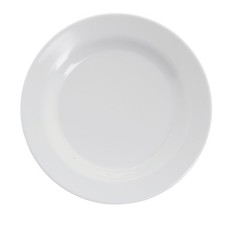 HUBERT&reg; Dessert Plates Wide Rim Melamine White - 6 1/2 Dia 48 Per Case