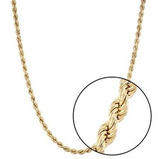 9ct Gold & Silver 4mm Rope Chain - Lengths 18" 20" 22" 24" 26" 30" 