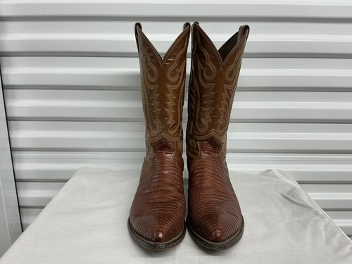 Vintage JUSTIN 8301 Iguana Lizard Cowboy Boots Peanut Brittle Size 10.5E - Picture 11 of 11