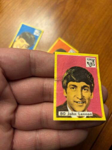Beatles full set x4 matchbox label cards Vlinder 1964 rare - Picture 10 of 14
