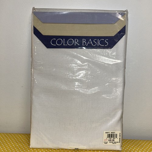 New Bardwil Linens 52”x 52” White Square Color Basics Table Cloth Vintage USA