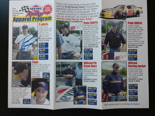 Travis Benjamin AUTOGRAPHED Irving Racing Apparel Program Brochure - Busch North - Picture 3 of 4