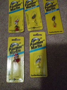 Spinner Lot 6 Panther Martin Fishing Lure PMR-1-G-1//32 oz