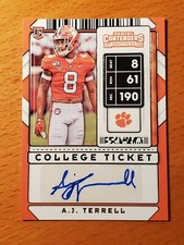 2020 Contenders Draft #206 A.J. Terrell Clemson Falcons Rookie Auto Lot B