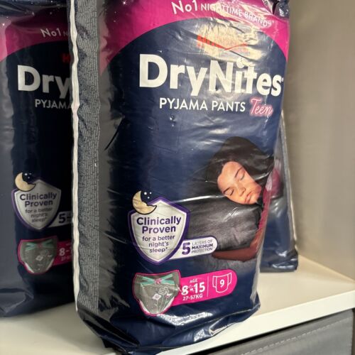 Huggies DryNites Girl's Pyjama Pants, 8-15 Years (9 Pack) X 3 - Picture 3 of 5