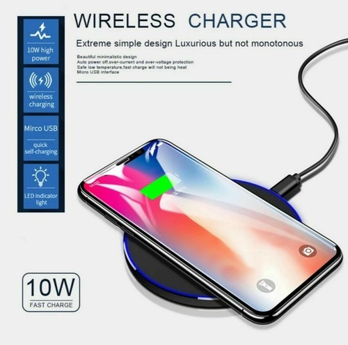 Base de carga rápida inalámbrica Qi para teléfono Samsung s6 s10 s20 s7 s8 s6 - Imagen 2 de 8