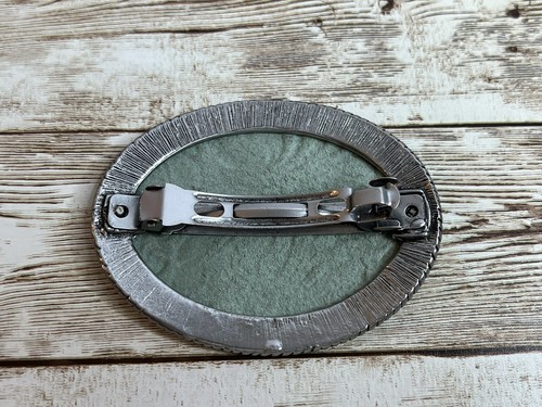 TURQUOISE ~ LEATHER ~ HAIR ~ BARRETTE - Picture 3 of 7