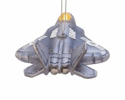 Kurt Adler US Air Force Glass Fighter Jet Plane Christmas Ornament Holiday Decor - Picture 4 of 6