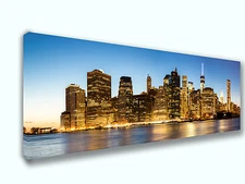 New York Skyline #2 Panoramic Picture Canvas Print Home Wall Art