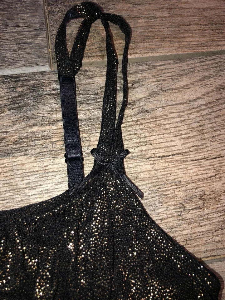 Nueva camiseta sin mangas Cabernet 4229 para mujer talla pequeña negra dorada camisola Foto 3 de 4