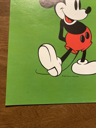Vintage Dasco Mickey Mouse Print Poster 12x10 Walt Disney Colorful #6 A7 - Imagen 5 de 12
