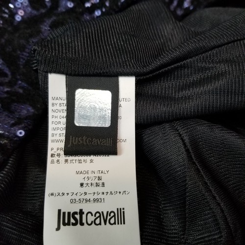 Roberto Just Cavalli Top Women S Blue Sequin Fitted Cocktail Occasion Italy Y2K - Picture 12 of 13