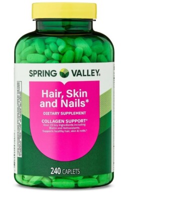 Spring Valley Hair, Skin & Nails Caplets Dietary Supplement 240 Count