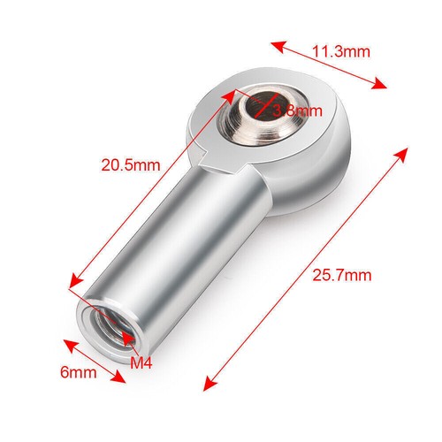 10/20PCS M4 Metal Link Rod Ball End for 1/10 RC Crawler CC01 D90 SCX10 TRX4 - Picture 2 of 12
