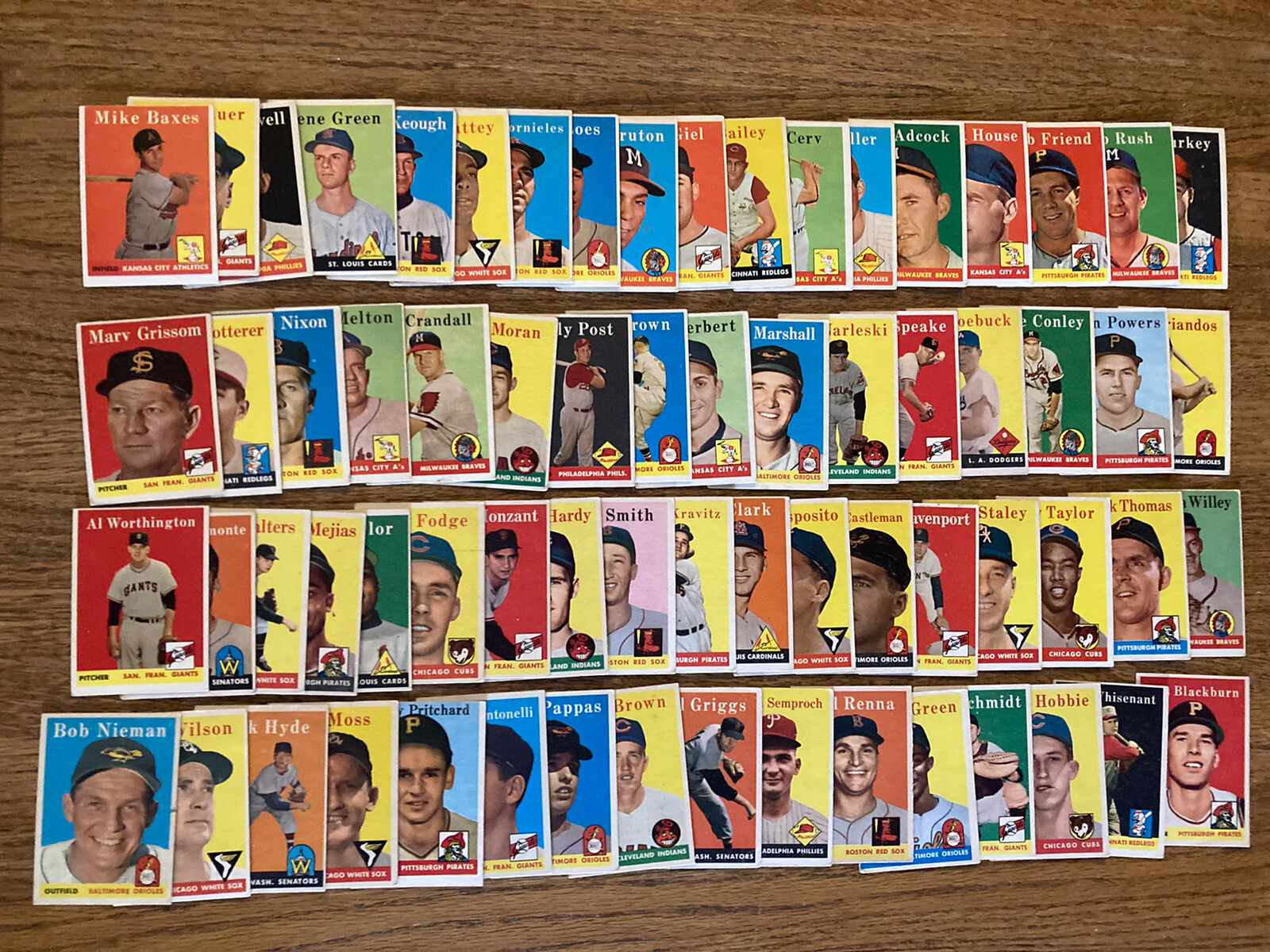 1958 TOPPS BASEBALL CARD LOT 190 CARDS HALL OF FAMERS AND STARS. GDVG