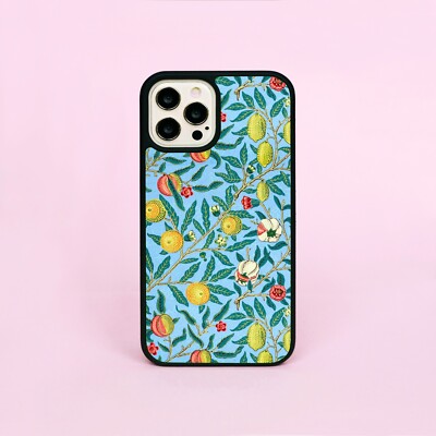 William Morris Four Fruits Zitronen Feigen blau Muster Handyhülle/Cover für iPhone