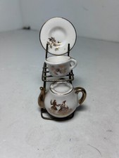 Vtg Collection Miniature Cup Saucer Teapot Stand Courting Couple 18