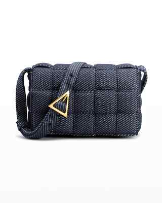 Bottega Veneta V5904 Navy Cassette High Frequency Denim Crossbody Bag 10.2x7x3