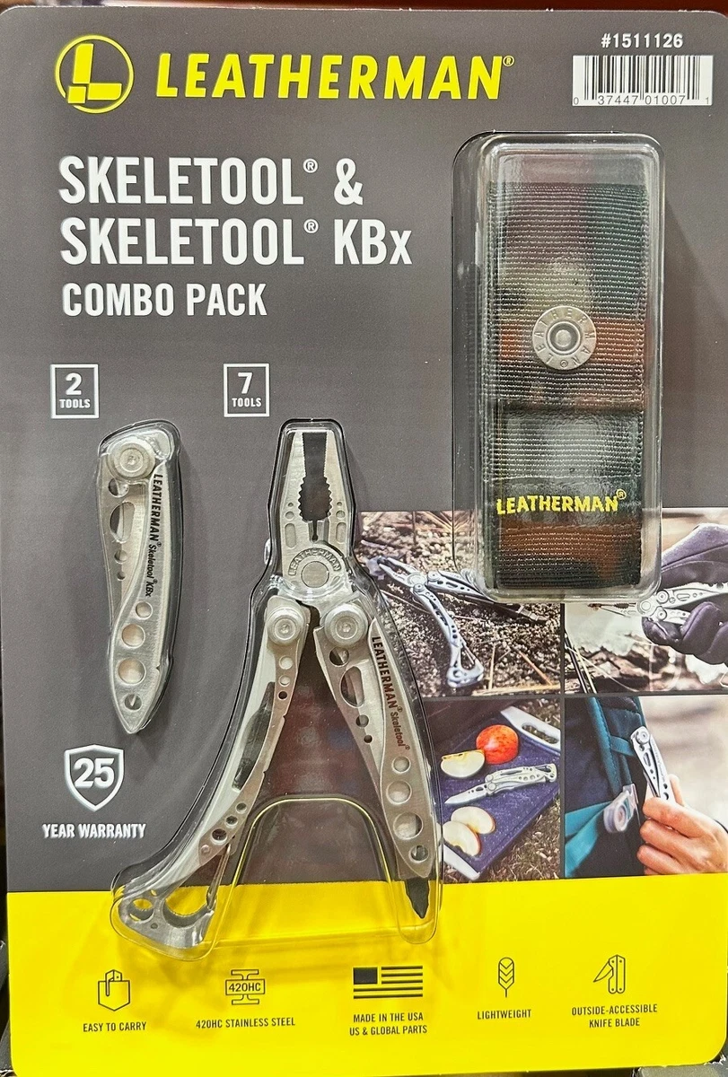 Leatherman Skeletool & KBX Multi-Tools Combo Pack with Nylon Sheath