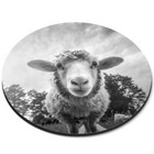 Round Mouse Mat (bw) - Cute Sheep Lamb Face Animals Farm  #41071
