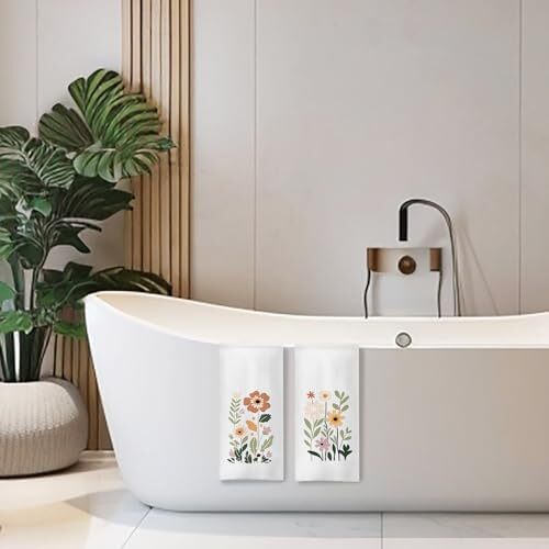 Cute Floral Hand Towels Set of 2, Wildflower Decorative Hand Towels for Kitchen - Picture 7 of 7