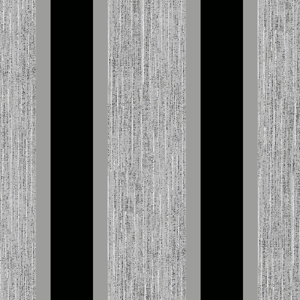 STRIPE WALLPAPER ROLLS BLACK / SILVER E87519 METALLIC eBay