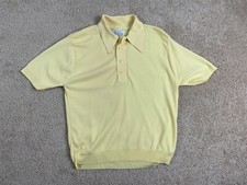 Vintage MacTaggart Polo Shirt Mens Medium Ban Lon Rib Knit Collared Yellow